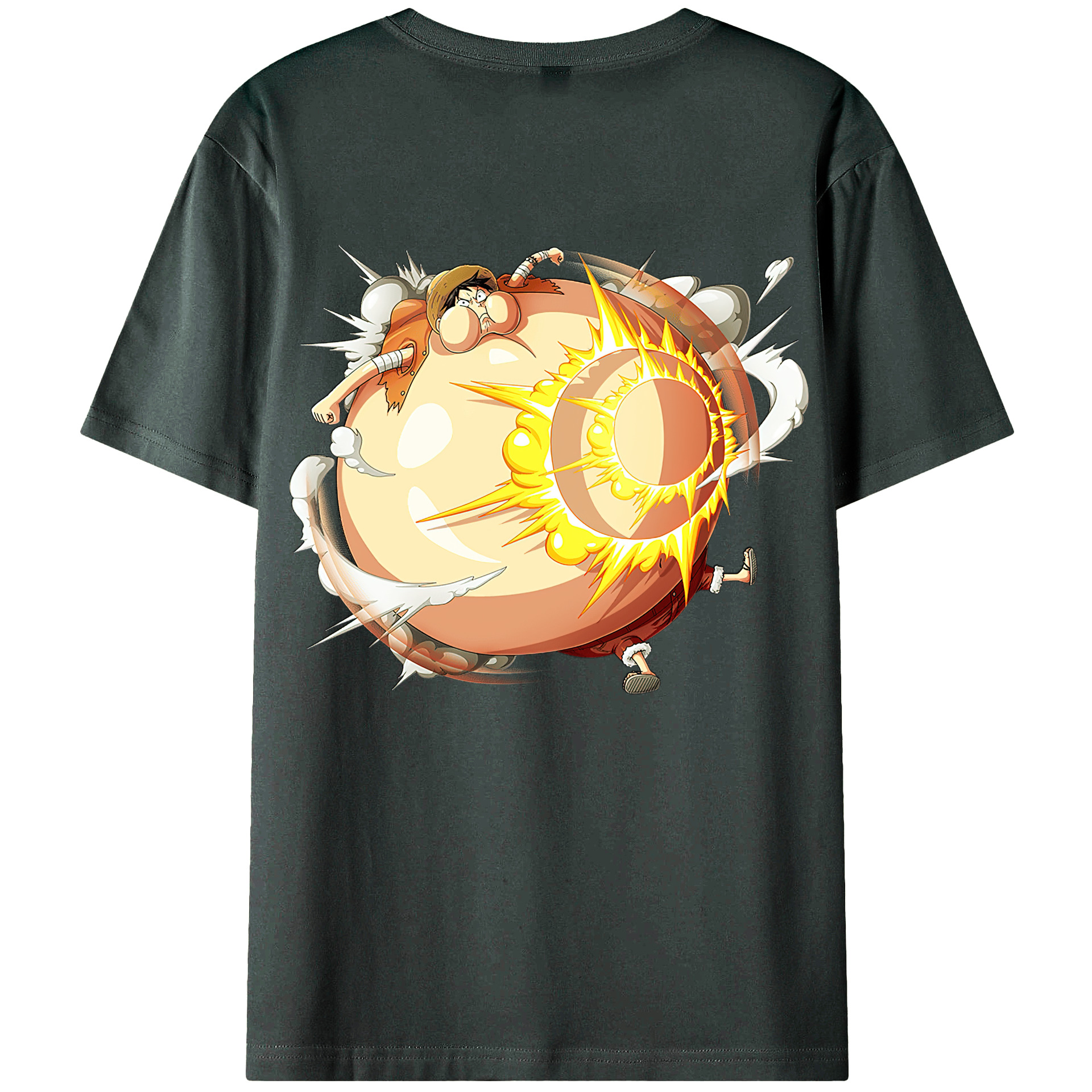 （画像用） ワンピース モンキー・D・ルフィ ONE PIECE Monkey D. Luffy 綿100％ メンズ半袖Tシャツ（バックプリント） 通気性